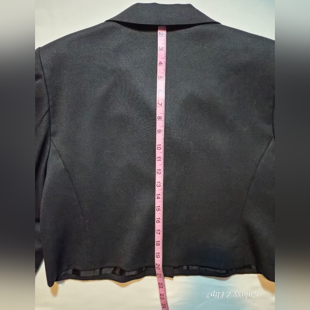 ​VINTAGE Pendleton Black Wool Cropped Jacket Blazer 16 Petite Made in USA - Picture 7 of 8